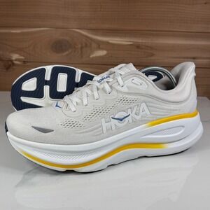 Hoka One One Bondi 9 Running Shoes White Grout 1162011 Men's 13 D